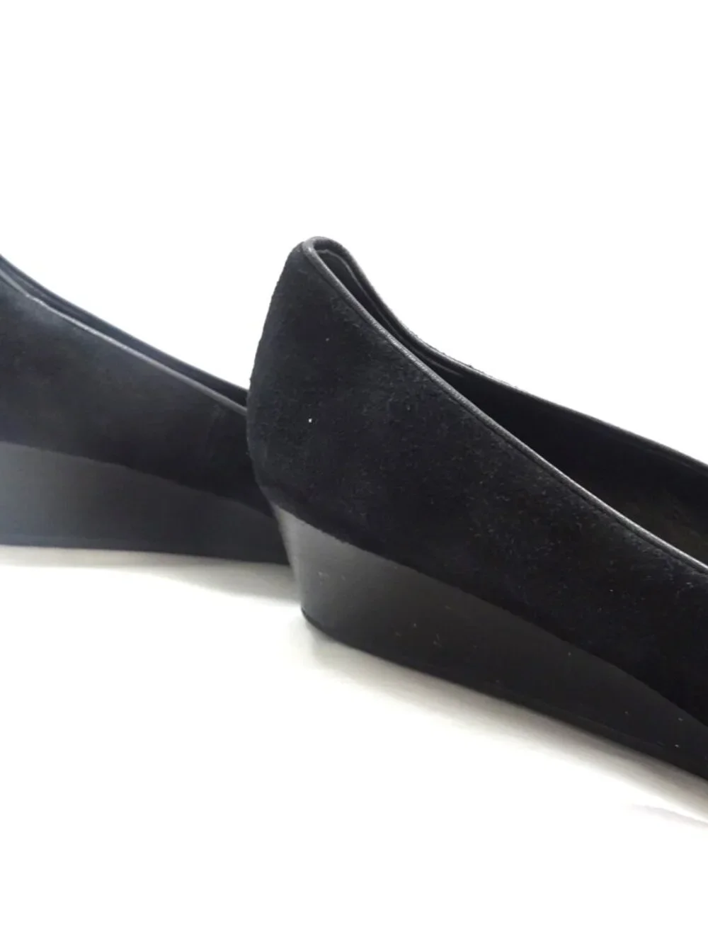 Cole Haan Black Suede Wedge Pumps - Size 9